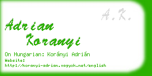 adrian koranyi business card